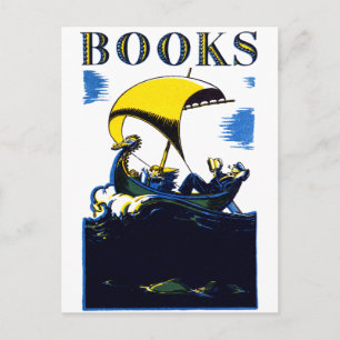 1930 Boeken Poster Briefkaart