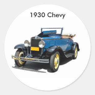  1930 Chevy Convertible Automobile Ronde Sticker