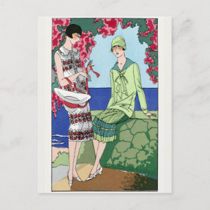 1930 Dames in dagsjurken uit het verleden Briefkaart