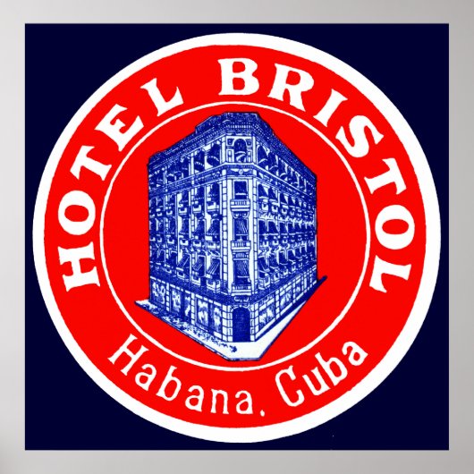 1930 Hotel Bristol Cuba Poster (Voorkant)