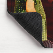 1930 klein meisje dat in de spiegel kijkt muismat (Hoek)