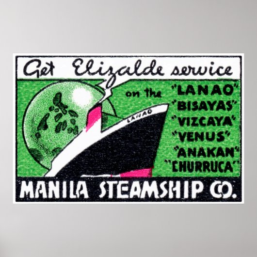 1930 Manila Steamship Company Poster (Voorkant)
