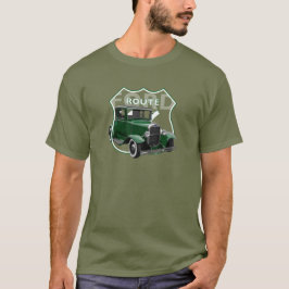 1930 Model A. Green Classic Hotrod Route66 T-Shirt