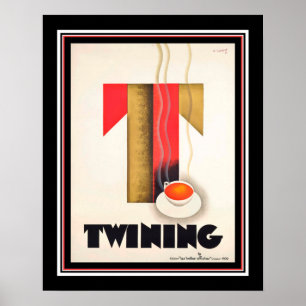 1930 Twining Tea Ad door Charles Loupot Poster