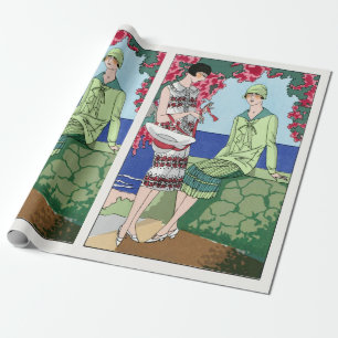 1930 vrouwen in dagjurken cadeaupapier