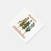 1930 Vrouwen Vrolijk Kerstfeest Servet (Hoek)