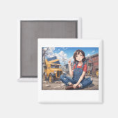 1930's Anime Magnet Magneet (Voorkant / Achterkant)