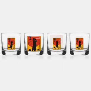 1930's Classic Golf Art Print Whisky Glas