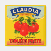 1930s Claudia tomato paste label Magneet (Voorkant)