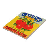 1930s Claudia tomato paste label Tegeltje (Zijkant)