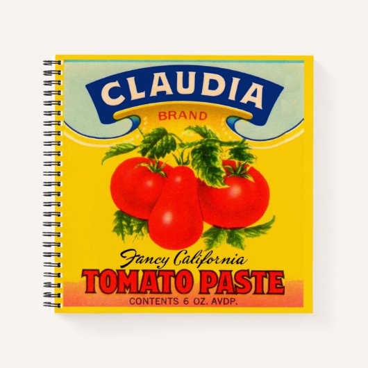 1930s Claudia tomato paste print Notitieboek (Voorkant)