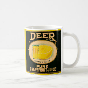 1930s Deer Brand Grapefruit Juice-etiket Koffiemok