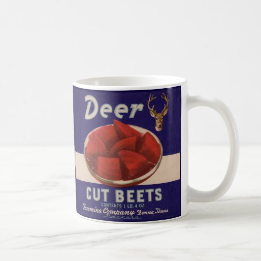 1930s Deer Cut Beets kan label geven Koffiemok (Rechts)