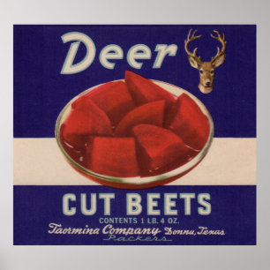1930s Deer Cut Beets kan label geven Poster