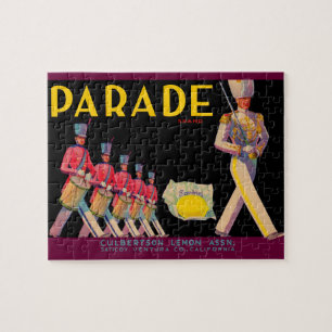 1930s Etiket voor citroengraat op parade Legpuzzel