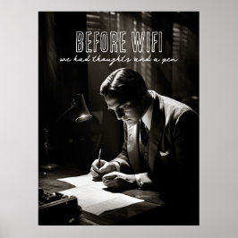1930s Film-Noir - Voor WiFi - Gedachten en pen Poster