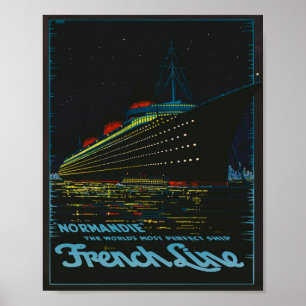  1930's Franse lijn stoomschip Cruise Ocean Poster