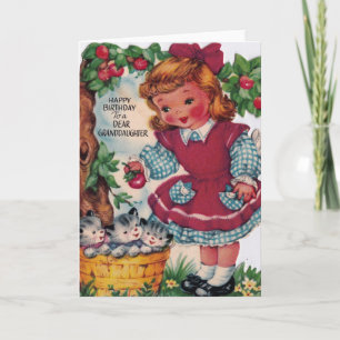1930s Happy Birthday-kleindochter Kaart