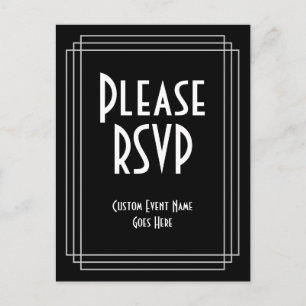 1930s Inspiré Look "Please RSVP" Carte postale