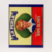 1930s LaPerla Olijflabel Legpuzzel (Verticaal)