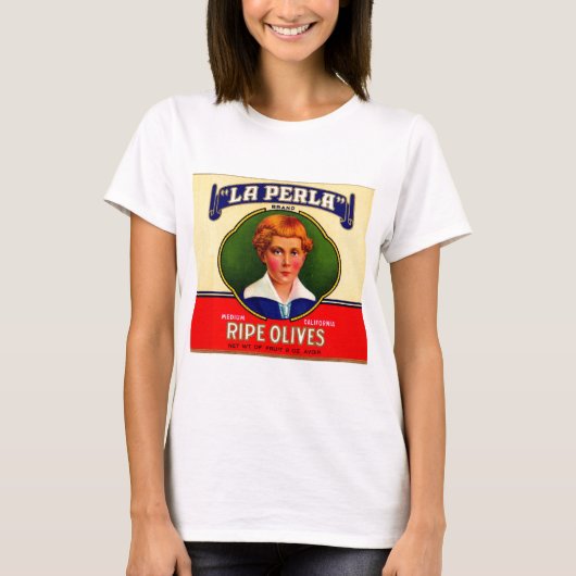 1930s LaPerla Olijflabel T-shirt (Voorkant)