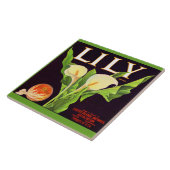 1930s Lily sinaasappel krat label print Tegeltje (Zijkant)