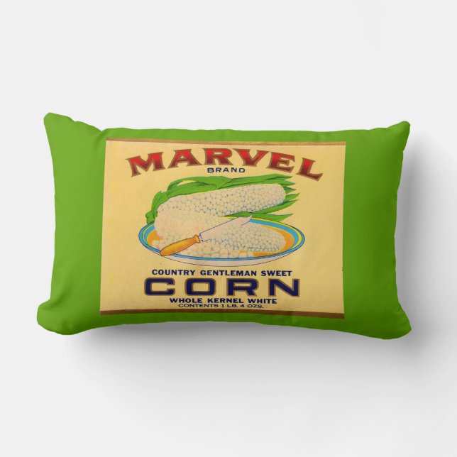 1930s Marvel blik graan label print Kussen (Voorkant)