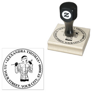 1930s Modieuze Dame Golfster met Golfclub Rubberstempel