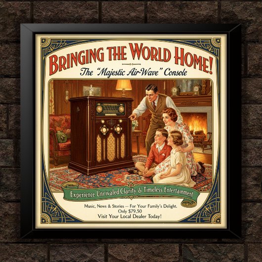 1930s  Radio Console Adverteren Poster