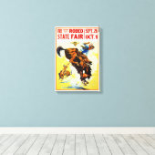 1930s Rodeo Poster teruggezet Canvas Afdruk (Insitu (Houten vloer))