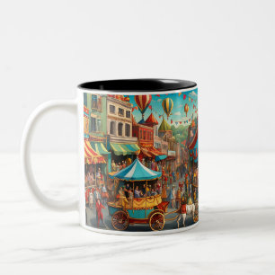 1930s stijl circus parade mok