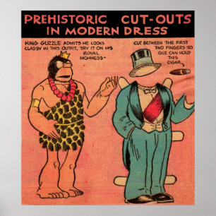 1930s strips grot man papier pop Koning Guzzle Poster