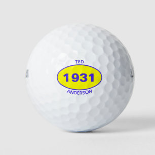 1931 90e verjaardag Gele naam Elk jaar Golfvallen Golfballen