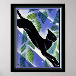 1931 Art Deco "Black Panther" - 16x20 afdrukken Poster