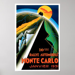 1931 Monte Carlo, vintage Poster voor races