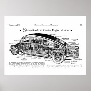 1931 monteur klassieke auto Burney Poster
