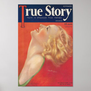 1931 True Story Vintage Magazine Omslag Art Deco Poster