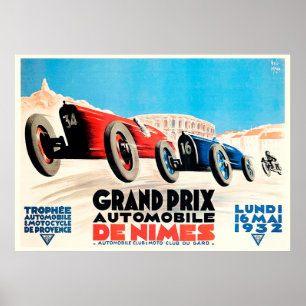 1932 Grote Prijs Franse Racing Poster Nimes