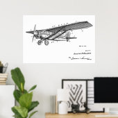 1932  kunsttekening van vliegtuigpatenten poster (Thuiskantoor)