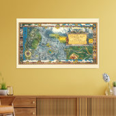  1932 Oregon Trail Gerestaureerd Extra Grote Kaart Canvas Afdruk (Insitu (Woonkamer))