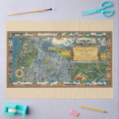 1932 Oregon Trail Gerestaureerde Kaart Decoupage Tissuepapier (Craft)