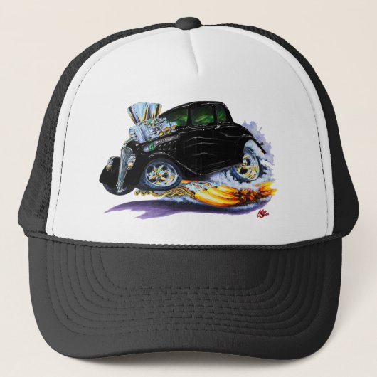 1933-36 Willys Black Car Trucker Pet (Voorkant)