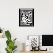 1933 Art déco noir et blanc Poster Le Sourire (Bureau à domicile)