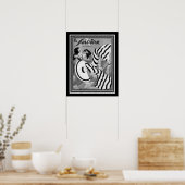 1933 Art déco noir et blanc Poster Le Sourire (Cuisine)