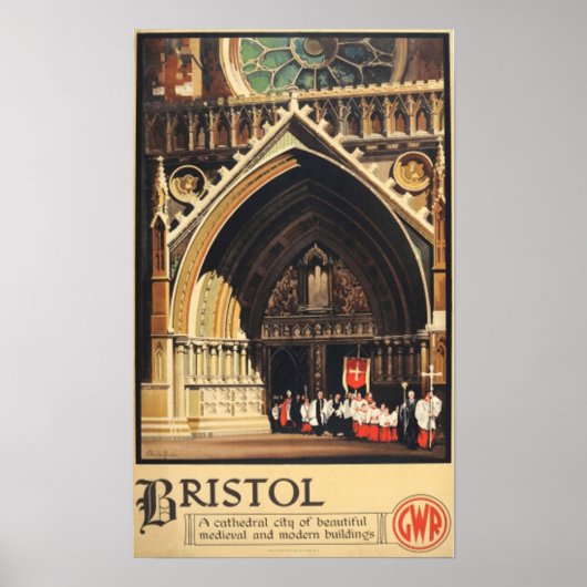  1933 Bristol GWR-reisposter Poster (Voorkant)