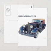 1933 CADILLAC V/16 #2 BRIEFKAART (Voorkant / Achterkant)