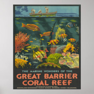 1933 Grote Barrièrekoraalrif reisposter Poster
