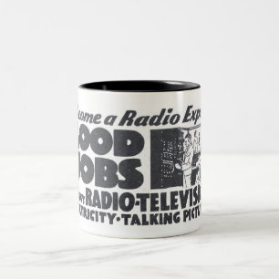 1933 LEER RADIO-ELEKTRICITEIT ADVERTEREN TWEEKLEURIGE KOFFIEMOK