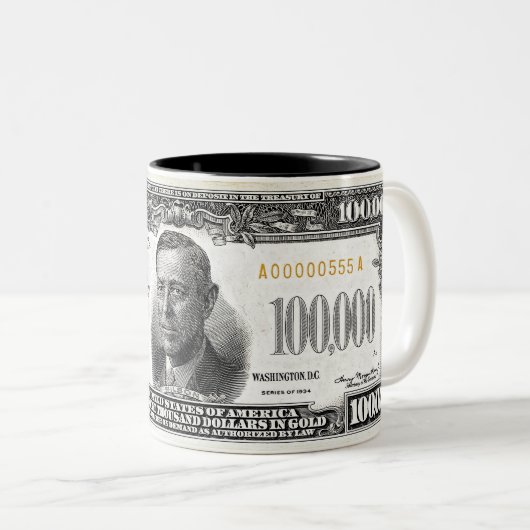 1934 100 Duizenden dollars Mok van het goudcertifi (Voorkant rechts)