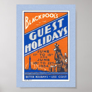 1934 BLACKPOOL UK POSTER STEMPEL